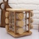 Wooden & Glass Spices Set 12 pieces with Wooden Stand